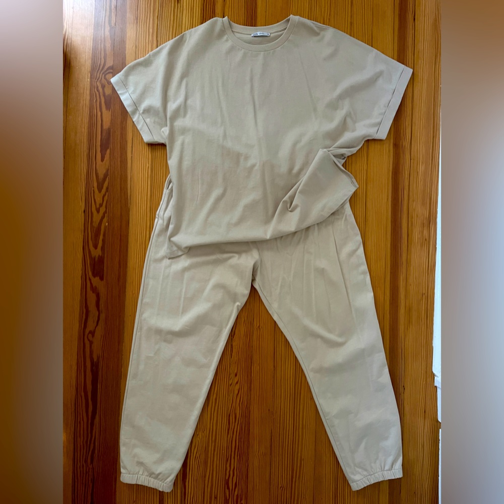 Super comfy tracksuit, brand Zara, pants and tee together, size XL, “SOLD”